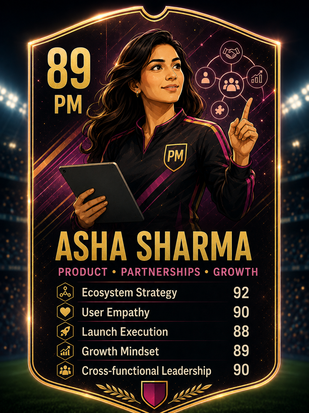 Asha Sharma PM leader card